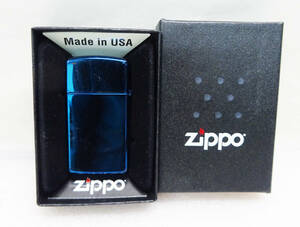 ◆ Zippo サファイアブルー スリム ライター 20494 箱付き ◆220円で発送可能◆