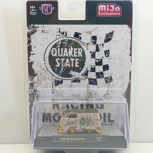 【チェイスカー・シークレット】Mijo特注 M2マシーン 1/64 1960 フォルクスワーゲン デリバリーバン QUAKER STATE ホワイトグリーン 62CAFHの画像1