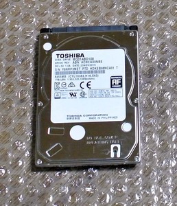 東芝製 MQ01ABD100 1TB(1000G)SATA 1台　使用時間223時間