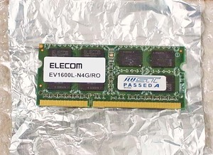 ELECOM製 EV1600-N4G/RO PC3L-12800 4G 低電圧仕様　1枚です