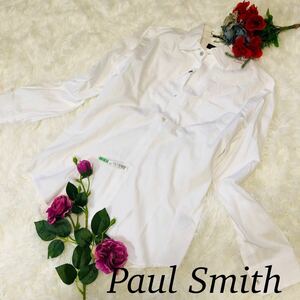 PaulSmith ポールスミス メンズ 男性 紳士服 長袖 シャツ ワイシャツ トップス ホワイト 白 カジュアル ビジネス スーツ 美品 Mサイズ