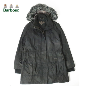 Barbour Brenin Parka Wax Jacket с бэттинговым пальто с толчком Black 16 (XL)