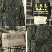 90s Barbour A100 BEDALE オイルドジャケット ビデイル/初期/旧3ワラント オリーブ(C44)_画像5