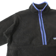 90s patagonia パタゴニア SYNCHILLA ハーフジップ フリースジャケット F98 レトロ 黒(M) メキシコ製_画像6