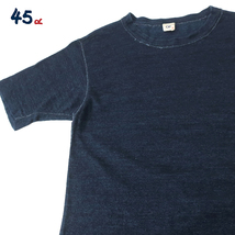 45rpm インディゴ染め Tシャツ スウェットシャツ コットン100％/藍染め サイズ2_画像1