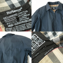 90s スペイン製 Burberrys バーバリー ブルゾン ネイビー×ノバチェック 56(XL)_画像3