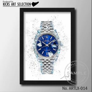 Rolex ロレックス デイトジャスト ブルー/オマージュアートポスター/腕時計/青/ハンドメイド/ファッション/インテリア