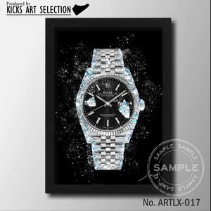 Art hand Auction Rolex Datejust Black Homage Art Poster/Watch/Black/Interior/Handmade/Fashion, handmade works, interior, miscellaneous goods, others