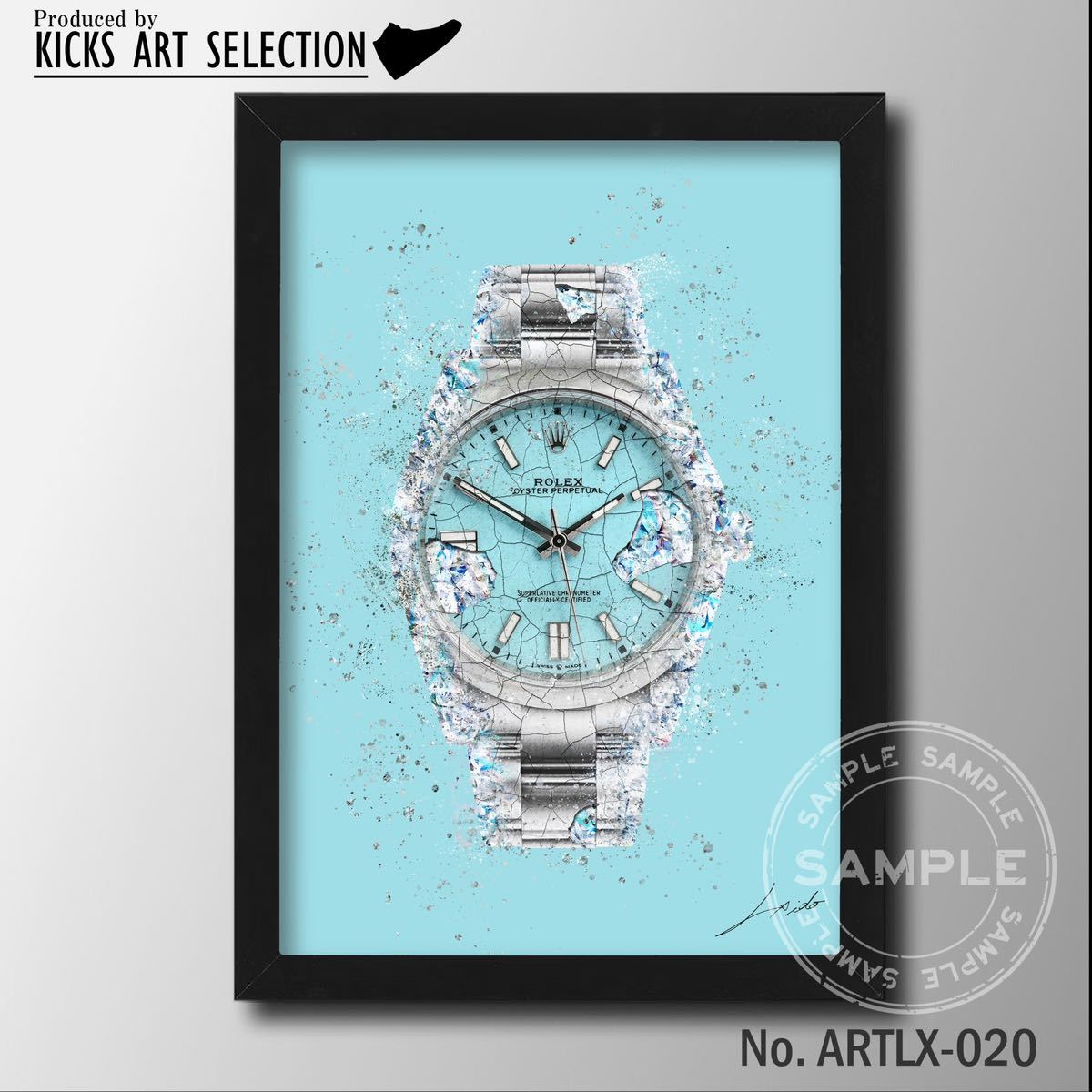 Rolex Oyster Perpetual Tiffany Hommage Art Poster Mode/Intérieur/Fait à la main, Articles faits à la main, intérieur, marchandises diverses, autres