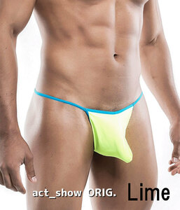 ＊新品未使用 MaleBasicメールベーシックMagic Pouch Thong MBL41（ライム,L/XL）正規品 セクシーもっこりTバックGストリング メンズ下着