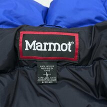 ●Marmot マーモット ダウンジャケット ベスト ナイロンジャケット GOOSE DOWN ロゴ刺繍 防寒 アウトドア ブルー サイズL メンズ 0.42㎏●_画像7