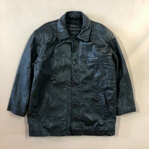 ★MILANO CONNECTION ミラノコネクション レザーコート レザージャケット レザーブルゾン 牛皮 ブラック サイズM メンズ vintage 1.49kg★