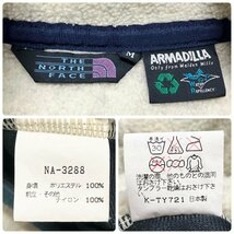 ●90s THE NORTH FACE ノースフェイス フリース トレーナー ボア 三角タグ ロゴ 刺繍 ARMADILLA ベージュ系 サイズM メンズ 0.55kg●_画像7