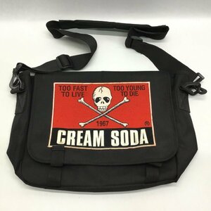 ■CREAMSODA クリームソーダ ショルダーバッグ レア ドクロ ロック ROCK'N'ROLL ピンクドラゴン 肩掛け 斜め掛け ブラック×レッド■