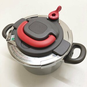 ◆【ジャンク品】T-fal ティファール CLIPSO + クリプソ 圧力鍋 4L ワンタッチ開閉 調理器具 両手鍋 現状品 (E2)N/S60208/9/2.8