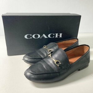 ★COACH コーチ HALEY LEATHER LOAFER FG3110 ハーレー レーザー ローファー シューズ ブラック サイズ US 6C 24cm 0.65kg★