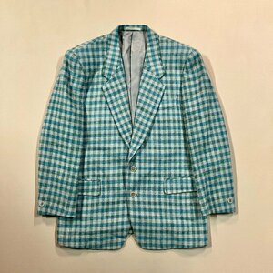 ★美品 vintage Christian Dior monsieur クリスチャンディオール ムッシュ 2Bジャケット グリーン チェック サイズL メンズ 0.62kg★