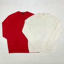 ●UNIQLO ユニクロ カシミヤ100％ ニット セーター カーディガン クルーネック 丸首 等 10点 サイズMIX レディース 卸 現状品 2.05kg●_画像2