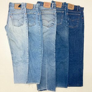 ●90s-00s Levi's リーバイス デニム ジーンズ 5点まとめ 505 517 610 ジッパーフライ スモールe USA製 sizeMIX メンズ 卸 現状品 3.33kg●