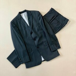 ★美品 HUGO BOSS フューゴボス スーツ セットアップ 上下 シングル 3Bジャケット ストライプ パンツ ボトムス サイズ44 メンズ 0.81kg★