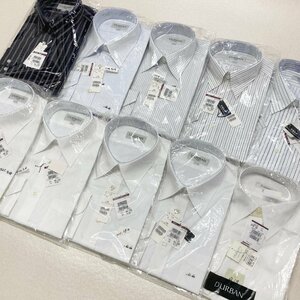 ●未使用保管品 D'URBAN ダーバン Yシャツ カッターシャツ 10点 まとめ売り ストライプ サイズMIX レナウン メンズ 卸 現状品 2.56kg●