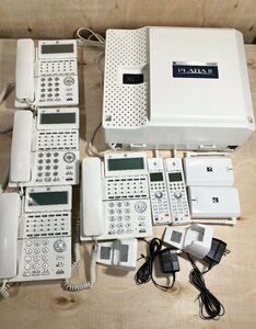 ☆SAXA サクサ ビジネスフォン まとめ 主装置 PLATIAⅡ PT1000ⅡStd 電話機 TD810(W) 4台 他 通信機器 オフィス 卸 7.5kg☆