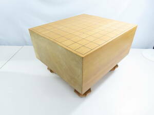 KSB-95【 将棋盤 】 天然木 へそ有り 材質不明 約31.2cm×34.6cm 高さ約24.5cm 盤厚み約15cm 現状品 重量約9kg