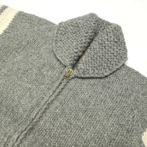 美品CANADIAN SWEATER COMPANYカナディアンセーターカンパニー カナダ製ジップアップカウチンセーターMカーディガンメンズレディースグレー_画像5