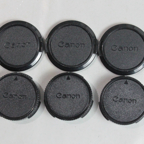 020904 【良品 キヤノン】 Canon New FD C-52レンズキャップ 3枚＆ レンズリアキャップ 3枚 まとめて6枚 送料最安140円～の画像1