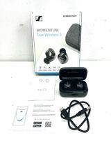 △ SENNHEISER ゼンハイザー MOMENTUM True Wireless 3 ワイヤレスイヤホン Bluetooth ブラック S77-1_画像1