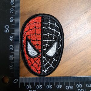 スパイダーマン　蜘蛛の巣　アイロン　刺繍　ワッペン　ハンドメイド　アップリケ