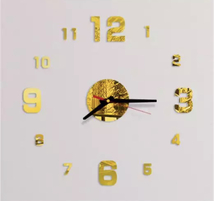 3Dウォールクロック　ゴールド DIY壁時計 ウォールステッカー 韓国　立体時計 壁掛け時計 おしゃれ かっこいい モダン 北欧 韓国 かべかけ_画像1