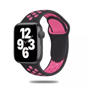 applewatch アップルウォッチバンド　黒ピンク　スポーツ　38/40mm