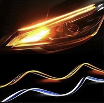 流れる ウインカー LED テープ シーケンシャル 2本セット 高輝度LEDを使用 チューブ全体が光ります ポジションライトとしてホワイト発光_画像6