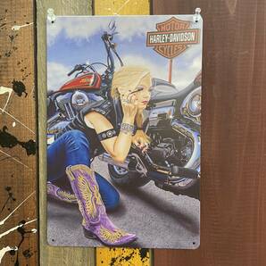 新品 セクシーガール 壁掛けプレート アメリカン ハーレーダビッドソン Harley-Davidson パネル 壁飾り インテリア ブリキ看板 バイカー