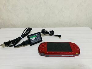 ジャンク！PSP プレイステーションポータブル PSP-3000 ラディアントレッド 動作品 PlaystationPortable バッテリー欠品 SONY 