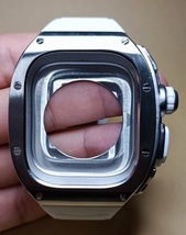 銀白 ラバー 49mm apple watch ultra アップルウォッチウルトラ メタル ケース ステンレス カスタム golden concept ゴールデンコンセプト_画像6