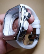 銀白 ラバー 49mm apple watch ultra アップルウォッチウルトラ メタル ケース ステンレス カスタム golden concept ゴールデンコンセプト_画像7