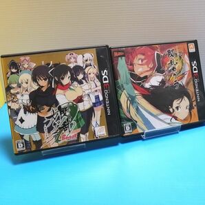 3DS ソフト 閃乱カグラ バースト 紅蓮の少女達 + 閃乱カグラ2 真紅　どちらもチラシ有り