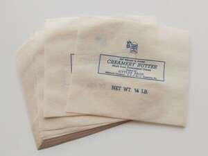 即決 USA ヴィンテージ バター 包み紙 包装紙 ラベル 食品 パッケージ アメリカ 海外 外国 古い 味紙 紙もの アジ紙 レトロ 雑貨 当時物