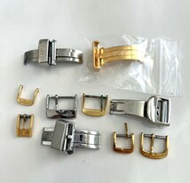 B6)100円～ブランド品 バックル10個セット (オメガ、ボーム&メルシエ、ロンジン2点、シャネル、ハミルトン、モーリスラクロア、他3点）_画像1