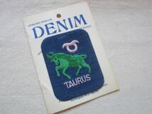 ビンテージ おうし座 TAURUS 星座 星占い デニム ワッペン/60s パッチ 企業 USA 古着 アメリカ アメカジ キャップ ワークシャツ 452_画像1