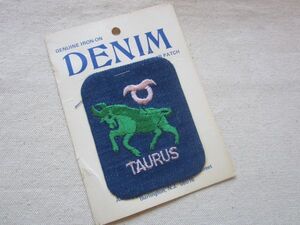 ビンテージ おうし座 TAURUS 星座 星占い デニム ワッペン/60s パッチ 企業 USA 古着 アメリカ アメカジ キャップ ワークシャツ 452