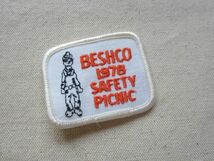 BESHCO 1976 SAFETY PICNIC ワッペン/ビンテージ パッチ 企業 USA 古着 アメリカ アメカジ キャップ ワークシャツ 481_画像1
