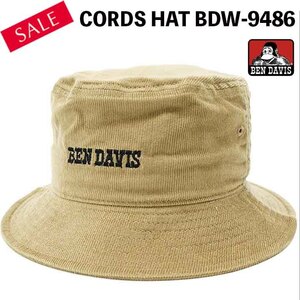 SALE新品/未使用 CORDS HAT ＜BEIGE＞　BDW-9486 （BEN DAVIS ベンデイビス）帽子 コーディロイハットバケットハット男女兼用
