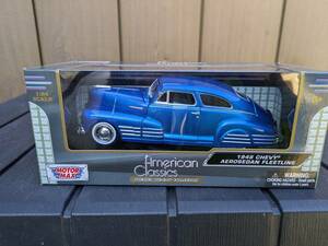 1948 シェビー エアロセダン フリートライン Motormax American Classics ブルーメタ 1/24 ミニカー モデルカー Chevy AEROSEDAN FLEETLINE