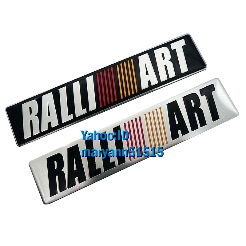 RALLIART アルミエンブレム 2色から選択♪ ステッカー ラリーアート 三菱 Mitsubishi ランサー パジェロ ギャラン アウトランダー コルト