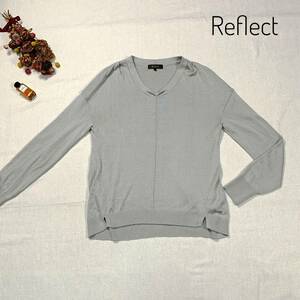 beautiful goods * carefuly selected adult stylish! Reflect Reflect V neck knitted gray .... cloth feeling 9 number M