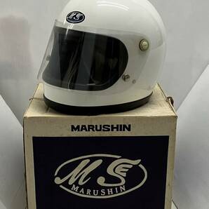MARUSHIN/マルシン工業 武将 M-210DX Ｌ 59㎝～60㎝ 白 製造年月日 590424 フルフェイスヘルメット 傷汚れ等有 スポンジ劣化有 現状お渡しの画像1