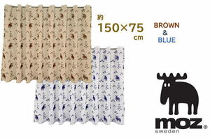 MOZのカフェカーテン150x75cmジャガード-niil【MOZのエルクのカフェカーテン】　色はブルーでお届けします。